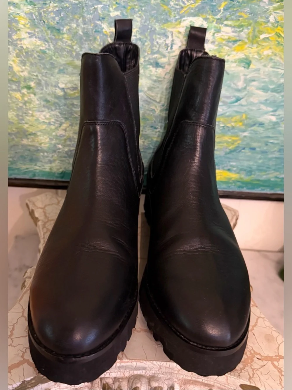 Andre Assous Black Leather Slip-On Shoe